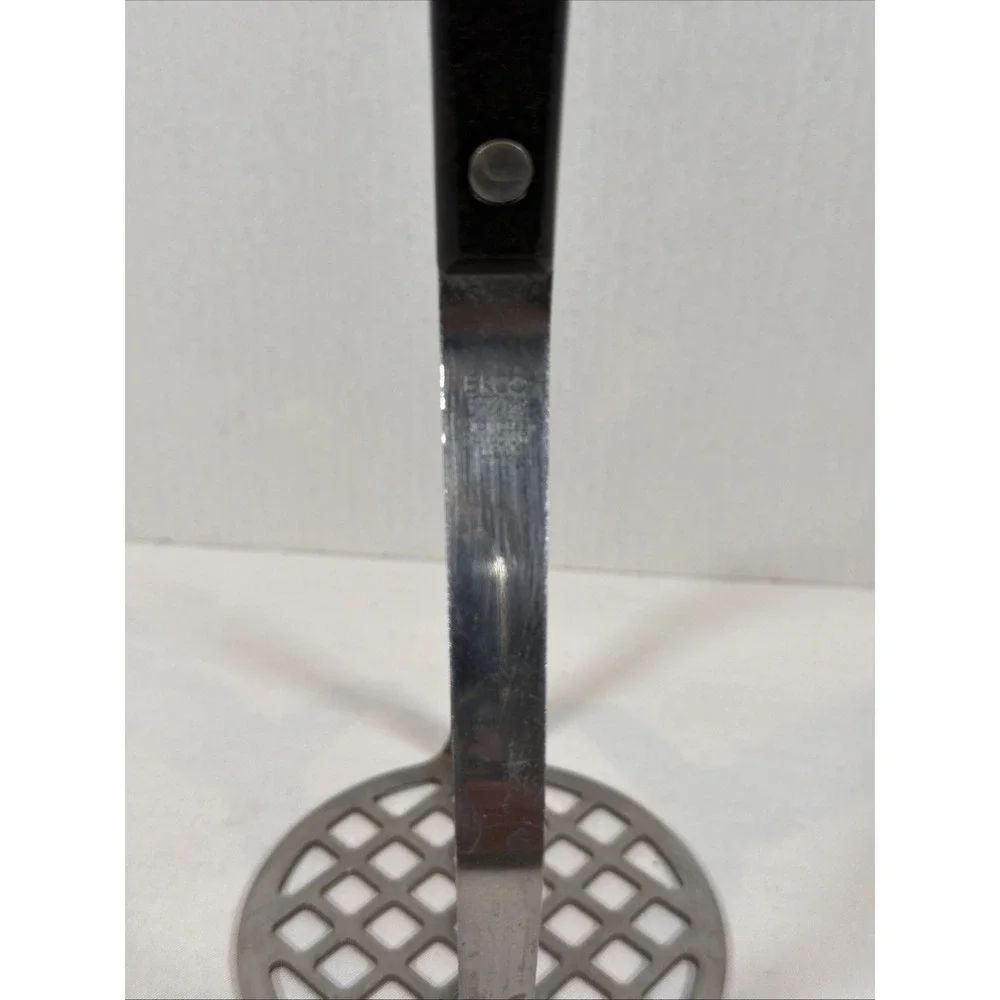 Vintage EKCO Atomic Starburst Potato Masher Black Handle MCM Kitchen USA